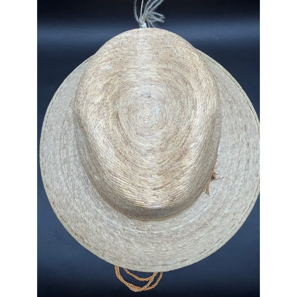 Legitimo Sahuayo Mexico Handwoven Palm Straw Cowboy Hat Western Ranch Natural